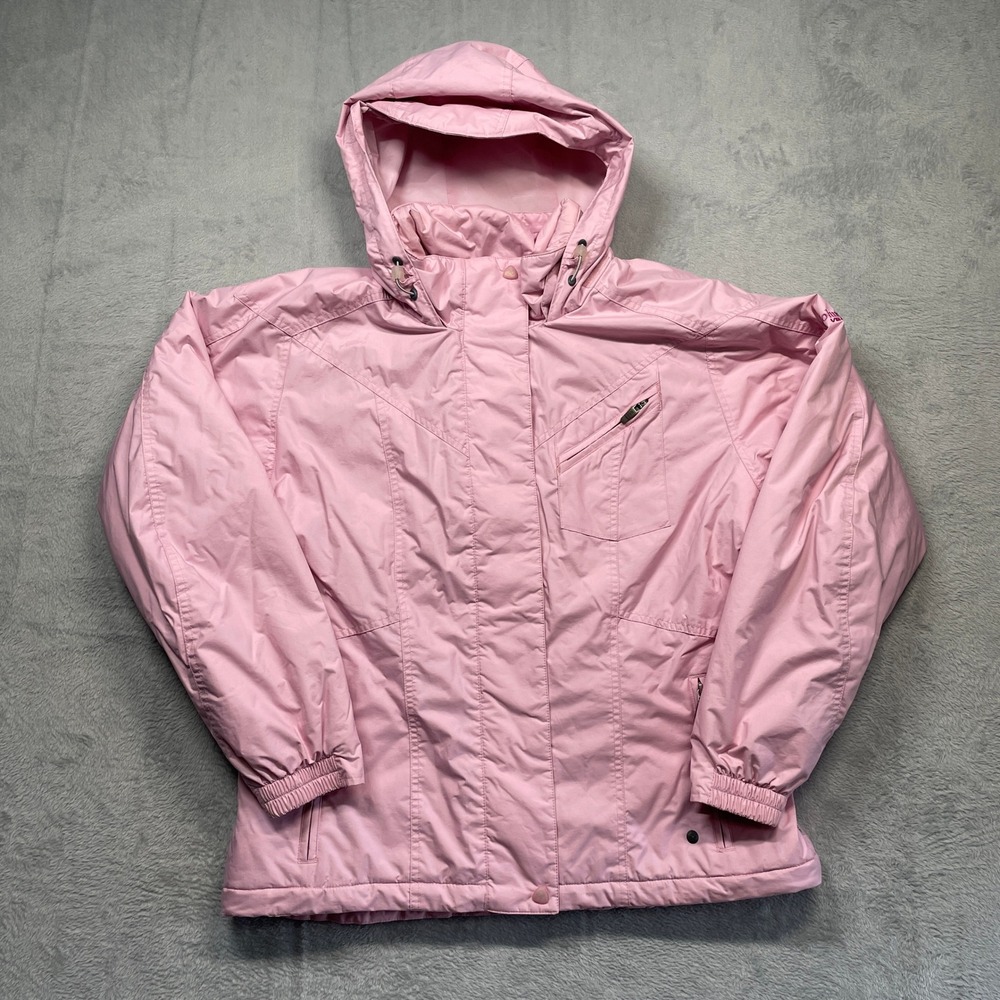 Columbia Vertex Winter Jacket Women Large Pink Hooded Fleece Lined Ski Snow Coat